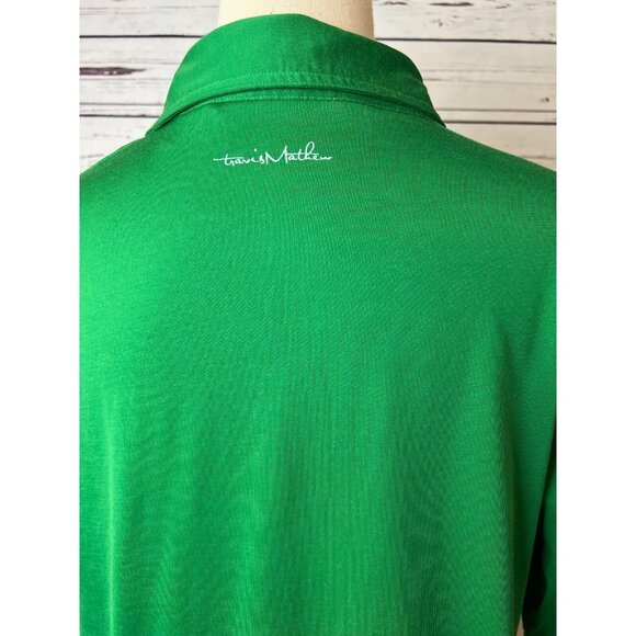 Travis Mathew Polo Golf Shirt Large Green Pima Cotton Notre Dame St Patricks Day - Picture 6 of 8